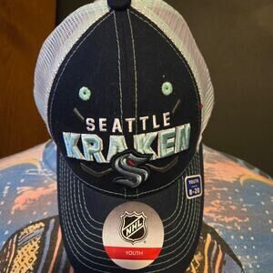 NWT Seattle Kraken Lock Up Mesh Adjustable Cap Youth size 8-20